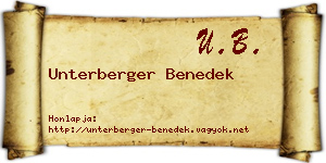 Unterberger Benedek névjegykártya
